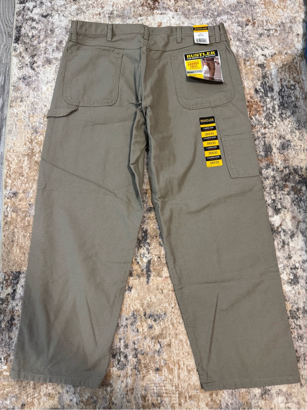 Rustler Men's Olive Green Cargo Work Pants